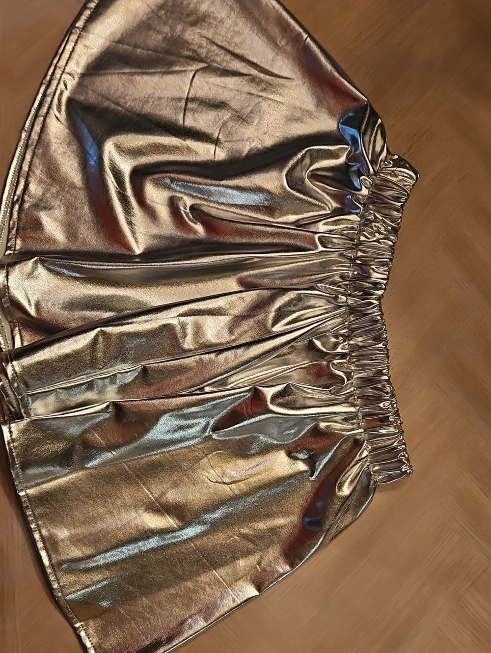 Metallic Silver Skater Skirt